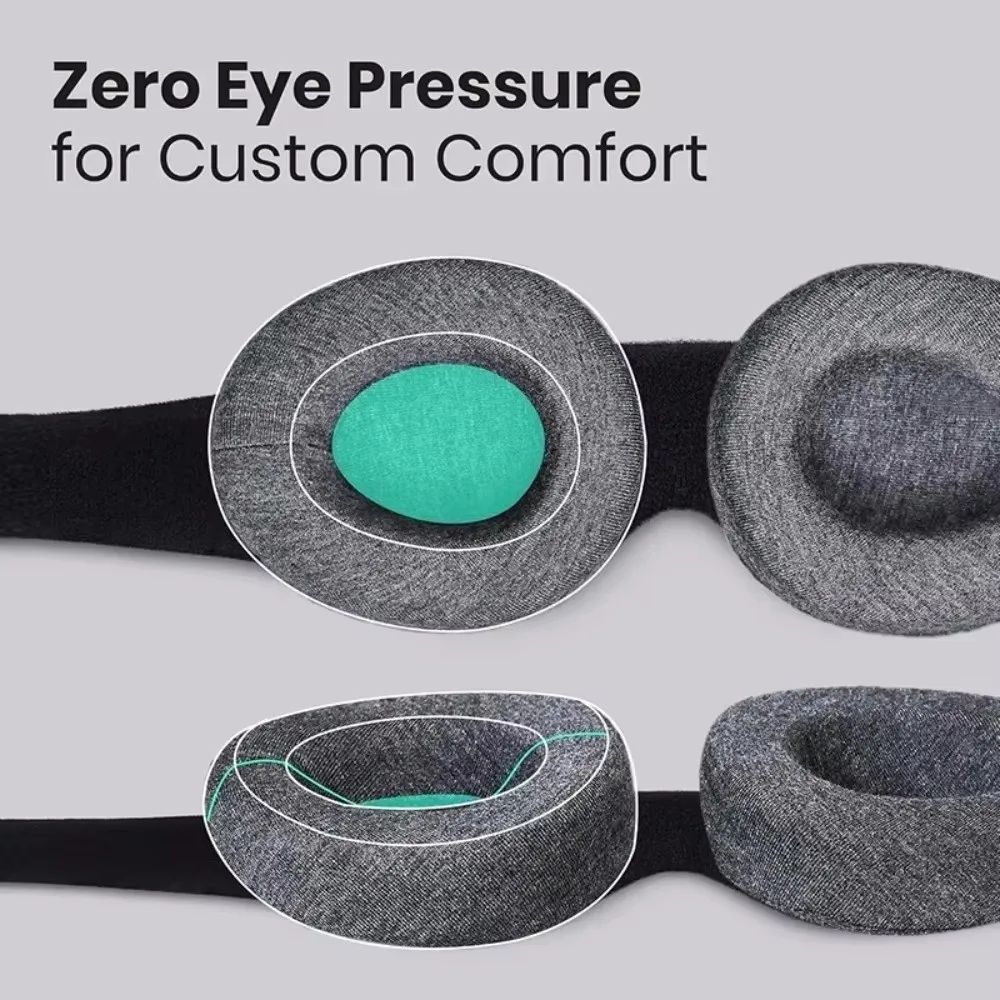 Soft Comfortable 3D Sleep Mask Zero Eye Pressure 100% Light Blocking Light Blocking Eye Patch Breathable Adjustable Strap