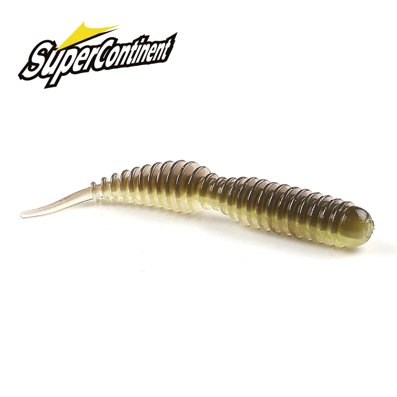 Cebo de gusano supercontinente, cebo suave Tanta 40mm 63mm, Señuelos de pesca con olor a sales, señuelo de pesca de silicona suave