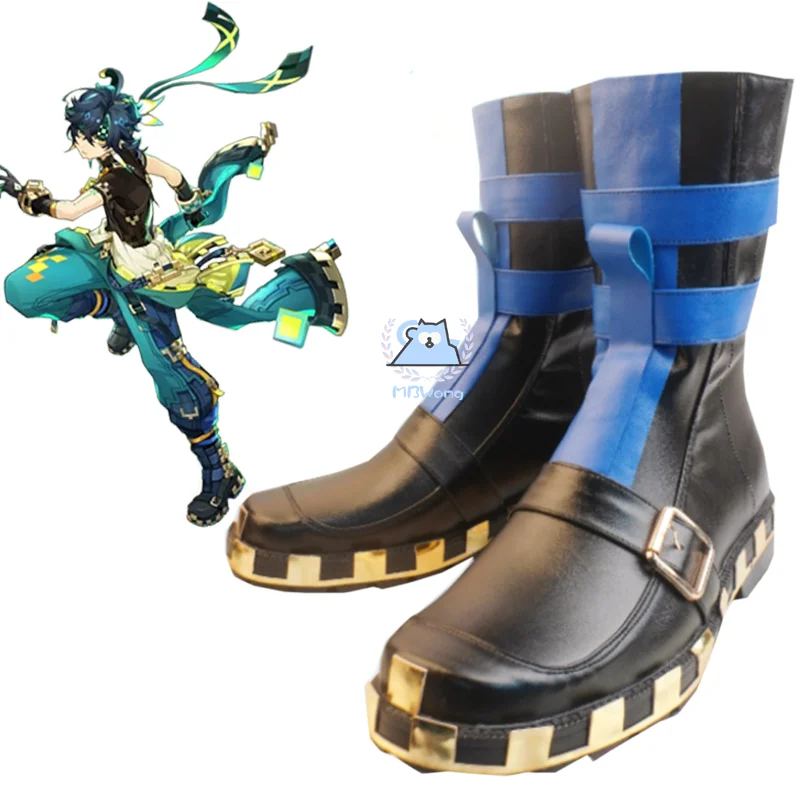 Zapatos de Cosplay de Genshin Impact Kinich, botas, traje de Cosplay para fiesta de Halloween, utilería, juego de rol, personalización para adultos