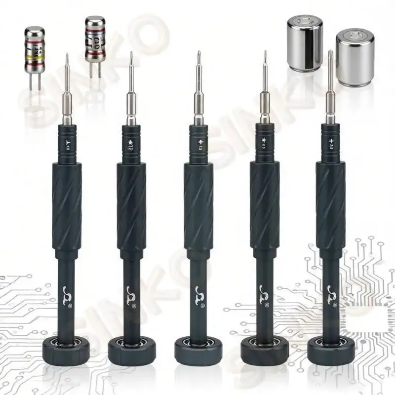 S2 Steel Precision Screwdriver Aluminum Alloy Non Slip Handle Magnetic Tip 360 Noise Reduction Bearing for iPhone Samsung Repair