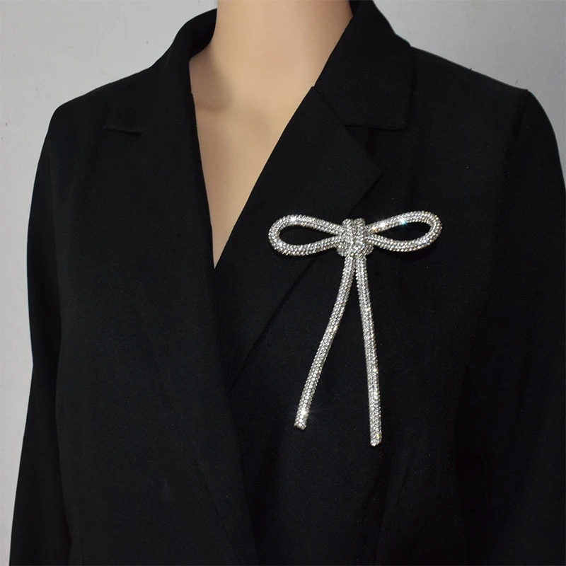 1 pz semplice strass Bowknot spille moda elegante fiocco fermaglio per capelli accessori per capelli regali per le donne ragazze Blazer accessori