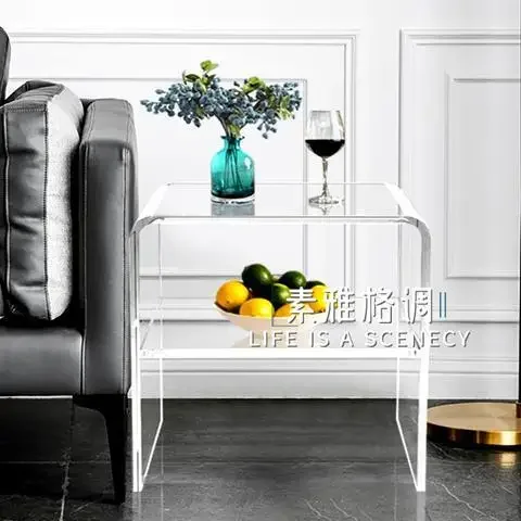 Minimalist Transparent Acrylic Coffee Table Nordic Living Room Moving Sofa Side Table Family Furniture Bedroom Nightstand