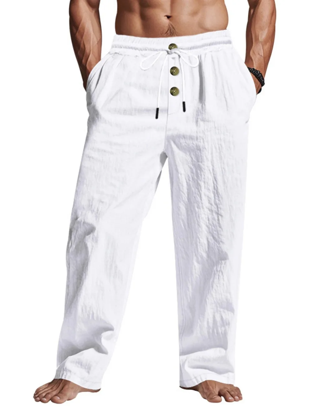 Männer Casual Hosen Männlichen Sommer Atmungsaktive Hose Einfarbig Hohe Qualität Jogginghose Hawaiian Strand Sport Jogging Hosen – Detail 9