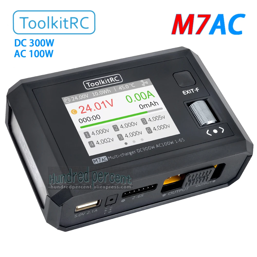 

ToolkitRC M7AC интеллектуальное зарядное устройство 2S 3S 4S 5S 6S AC100W DC300W XT60 XT30 Lipo Баланс батареи Пульт дистанционного управления Автомобильный FPV Быстрое зарядное устройство для игрушек