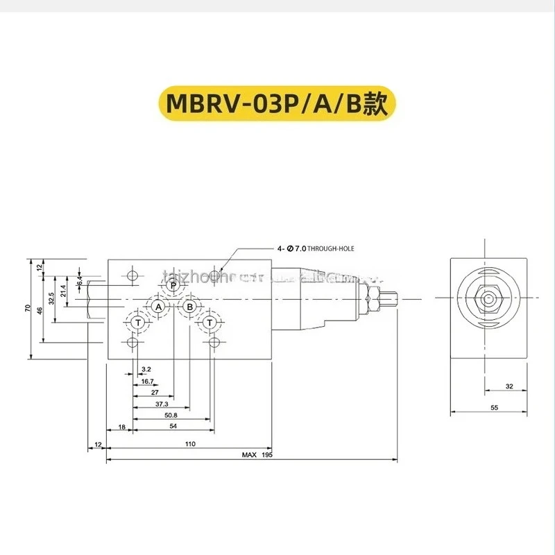 MRA/MBRV Series Hydraulic Controller Pressure Reducing Hydraulic Valve MRP-01 MRP-03 Stack Valve MRP-010