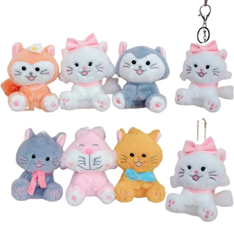 Kawaii Disney Marie Cat Plush Pendant Anime Plushies Keychain Cartoon The Aristocats Stuffed Doll Toys Bag Hanging Accessories