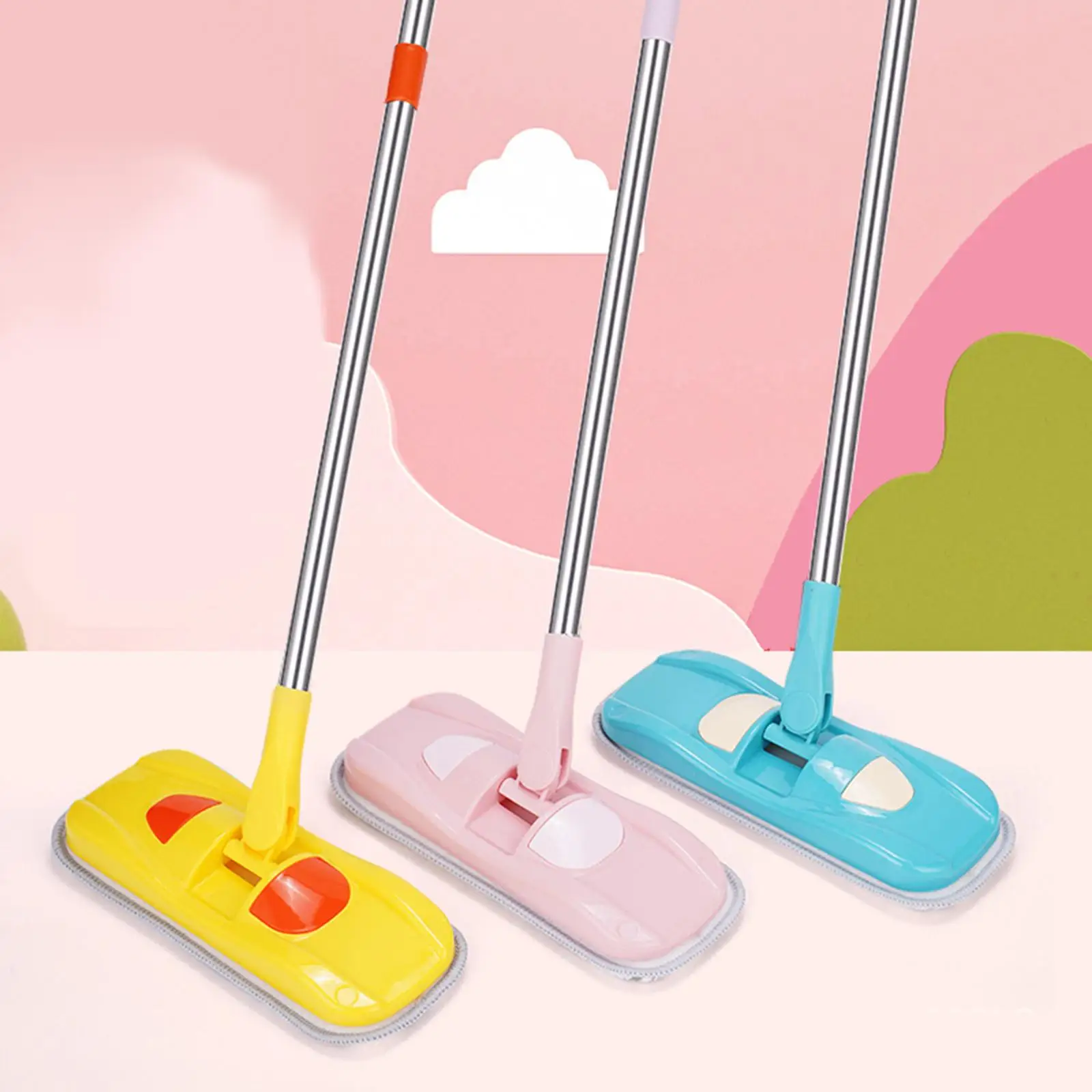 Giocattoli per la pulizia dei più piccoli Strumento per la pulizia in miniatura per la scuola materna dai 3 ai 6 anni giallo