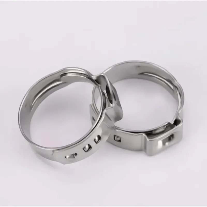 Stainless Steel Polished 12.8-15.3 mm Single Ear Hose Clamps Industrial Use Good Quality