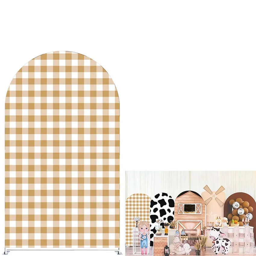 Mehofond Custom Barn Farm Door Cows Kids Birthday Party Covers Arch Background Baby Shower Party Decor Backdrop Photo Doubleside