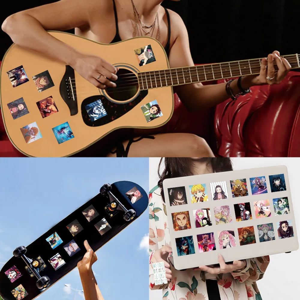 10/50 pezzi Demon Slayer Anime Manga Graffiti adesivo impermeabile personaggio dei cartoni animati Kamado frigorifero casco da skateboard all'ingrosso