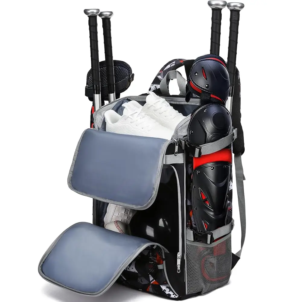 

Baseball Softball Catchers Gear Bag for Helmet Chest Protector Leg Guards Cleats Large Baseball Softball Bat Backpack for Boy