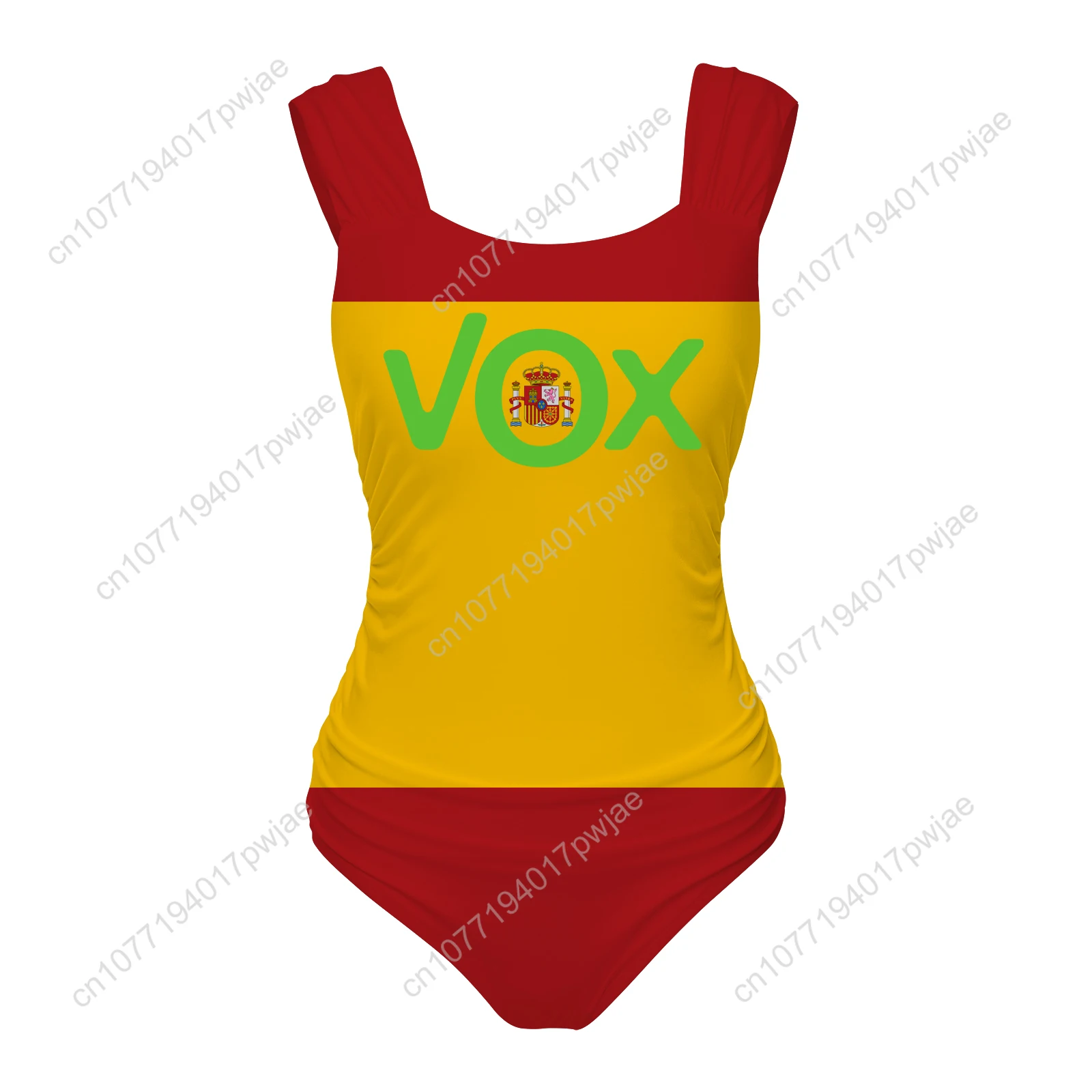 Spanish National Emblem Vox One Piece Swimsuit Wide Strap Women Bathing Suits Swimwear Pool Party Beach Sexy Bikini Beachwear