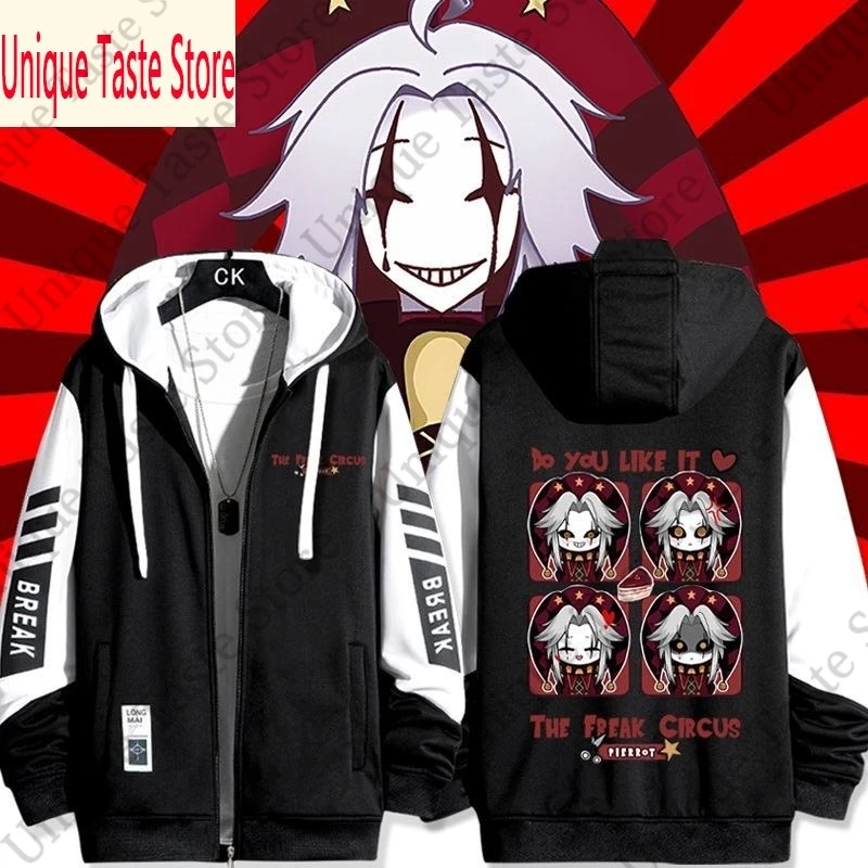 The Freak Circus Zipper Hoodie Cartoon Fashion Pierrot Print Hoodies Thick Hoodie Men Women Autumn Zip Up Sweatshirt Jacket