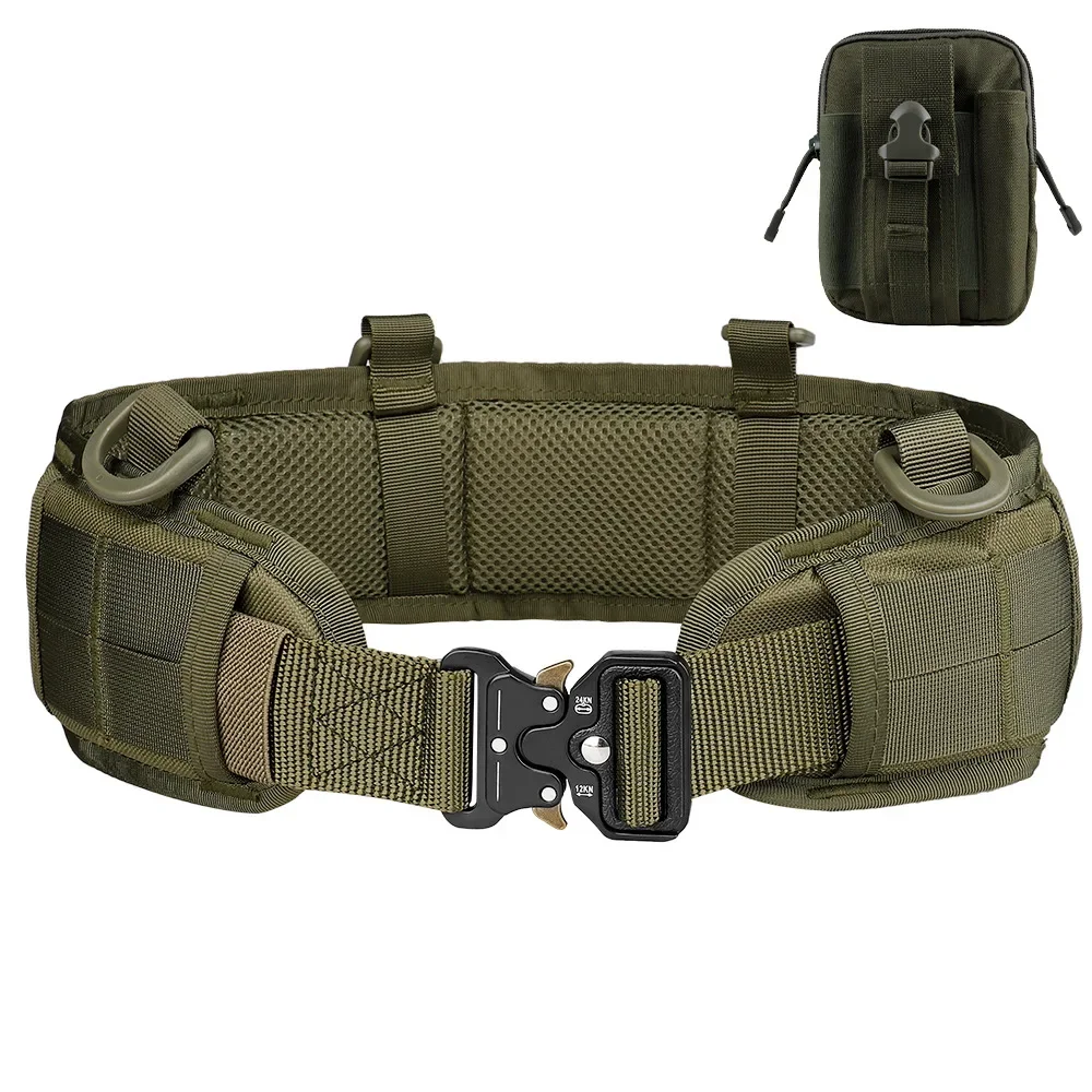 

Tactical Adjustable Belt Outdoor Work Men Belt Army Combat CS Airsoft Hunting Paintball Padded Waist Belts Pocket