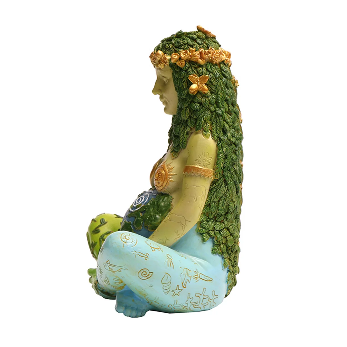 1pc Vibrant Millennium Gaia Green Earth Goddess of Nature Statue - Colorful Cartoon Decor for Indoor Spaces - ABS Material, Vari