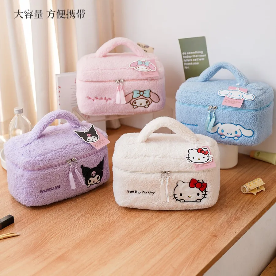 

Sanrio Kuromi Plush Makeup Bag Large Capacity Travel and Business Travel Portable Toilet Bag Lightweight Cartoon Storage Bag