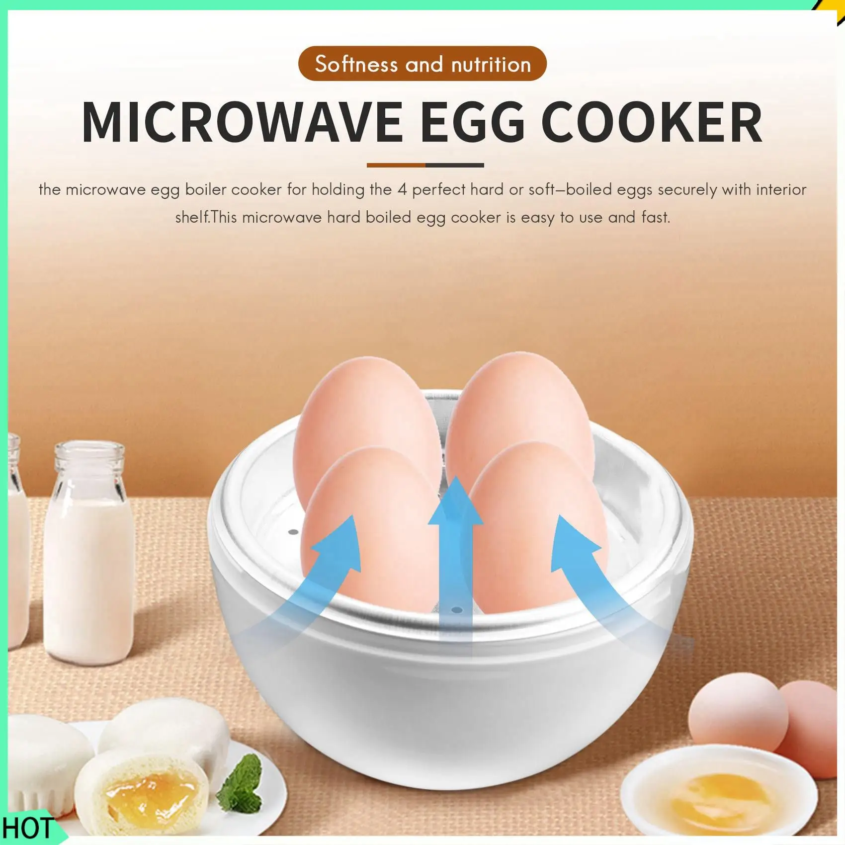 AWAH Egg Pod - Microwave Egg Boiler Cooker Egg Steamer Perfectly Cooks Eggs And Detaches The Shell