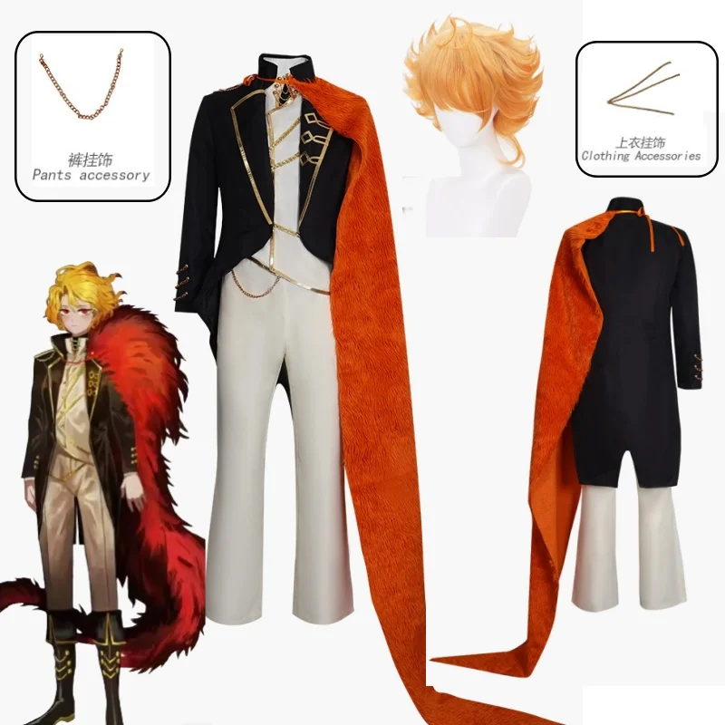 

Game Limbus Company Cosplay Don Quixote Costume Shawl Coat Wig Accessory Full Set Fashion Suit Halloween Carnival Party