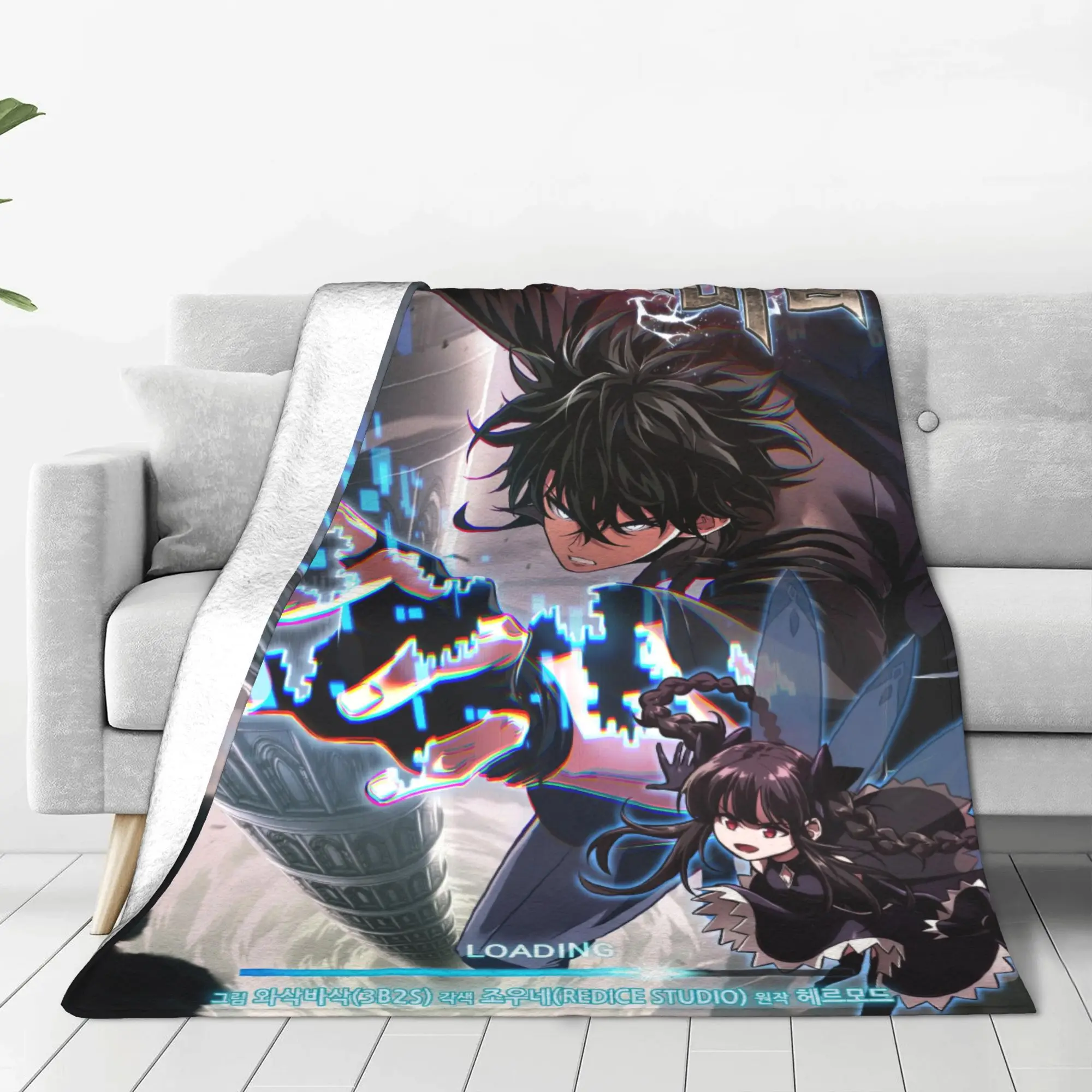 

Anime Solo Leveling Blanket Flannel Winter Multifunction Soft Throw Blankets for Bedding Office Bedspreads
