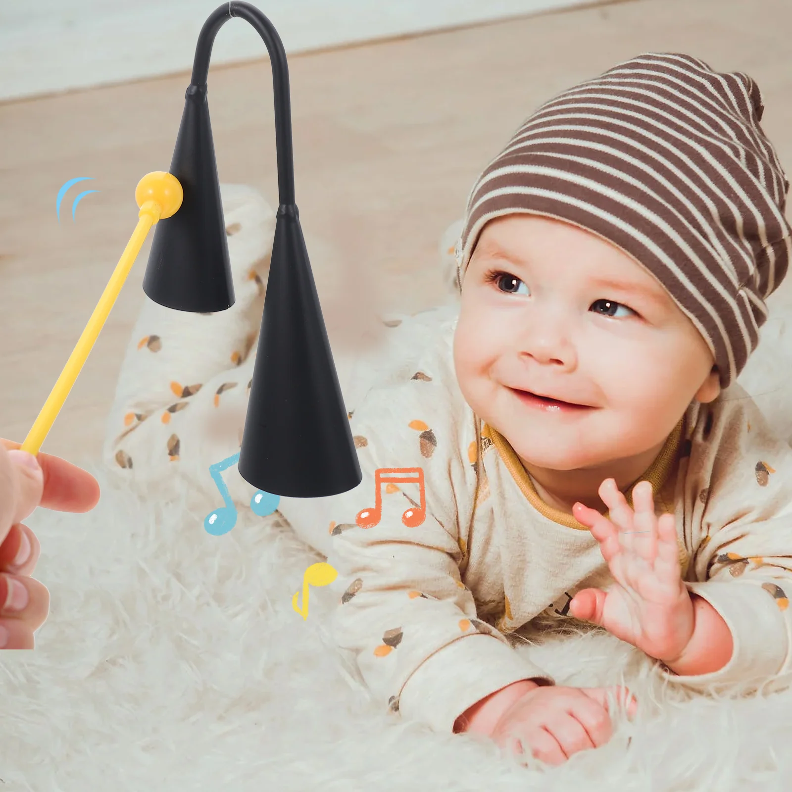 

1 set 1 Set Double Trumpet Bell Small Traditional Musical Instrument Music Educational Two Tone Percussion Agogo Bell Metal