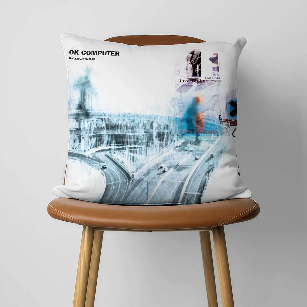 R-Radiohead OK Computer 30x30cm 45x45cm Pillow Case Decor Protective Covers Comfortable Soft For Sofa Living Room Home Office