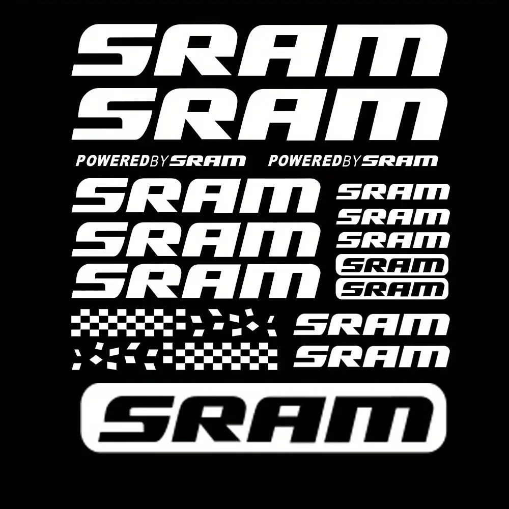 Adesivo Holográfico Plano 2D SRAM, Decalque Arco-Íris de PVC à Prova d'Água, Resistente a Arranhões para Quadro de Bicicleta e Capacete de Moto