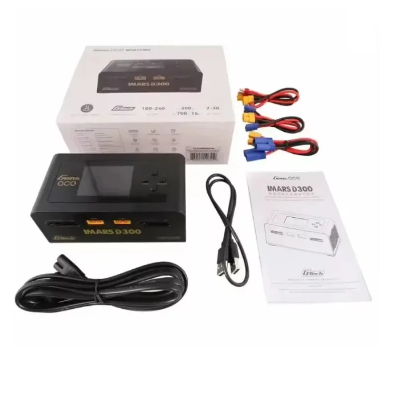 TopEs1pcs For Gens Ace IMARS D300 PLUS Lipo Battery Charger Dual Channel Intelligent Balanced Charger 6S Battery AC300W