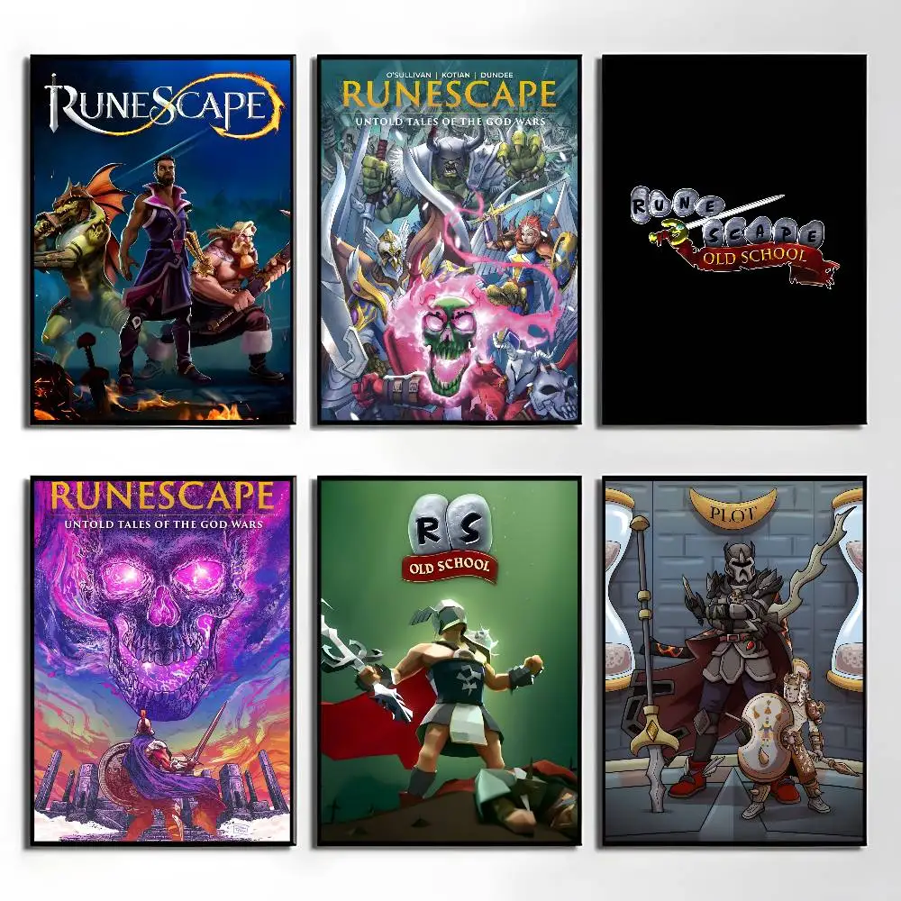 1pc Cool Hot New Video Game R-runescape Poster Sticker Print Waterproof Wall Art For Living Room Bedroom Home Decor