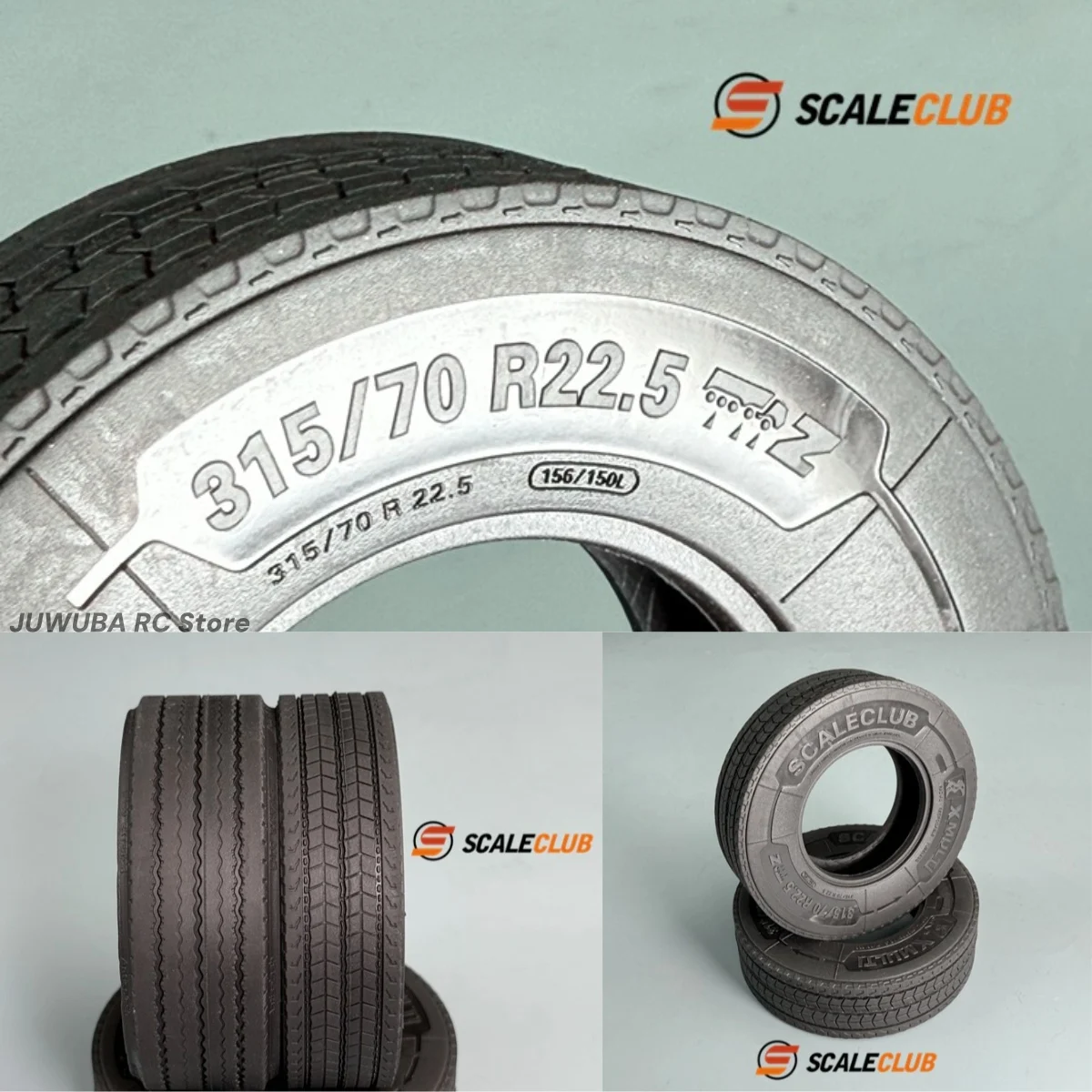 1 Pair RC Tire High Quality Rubber Tyre For 1/14 Tamiya Rc Tactor Truck Trailer 770S TGX FH16 Semi-trailer Car SCALECLUB Parts