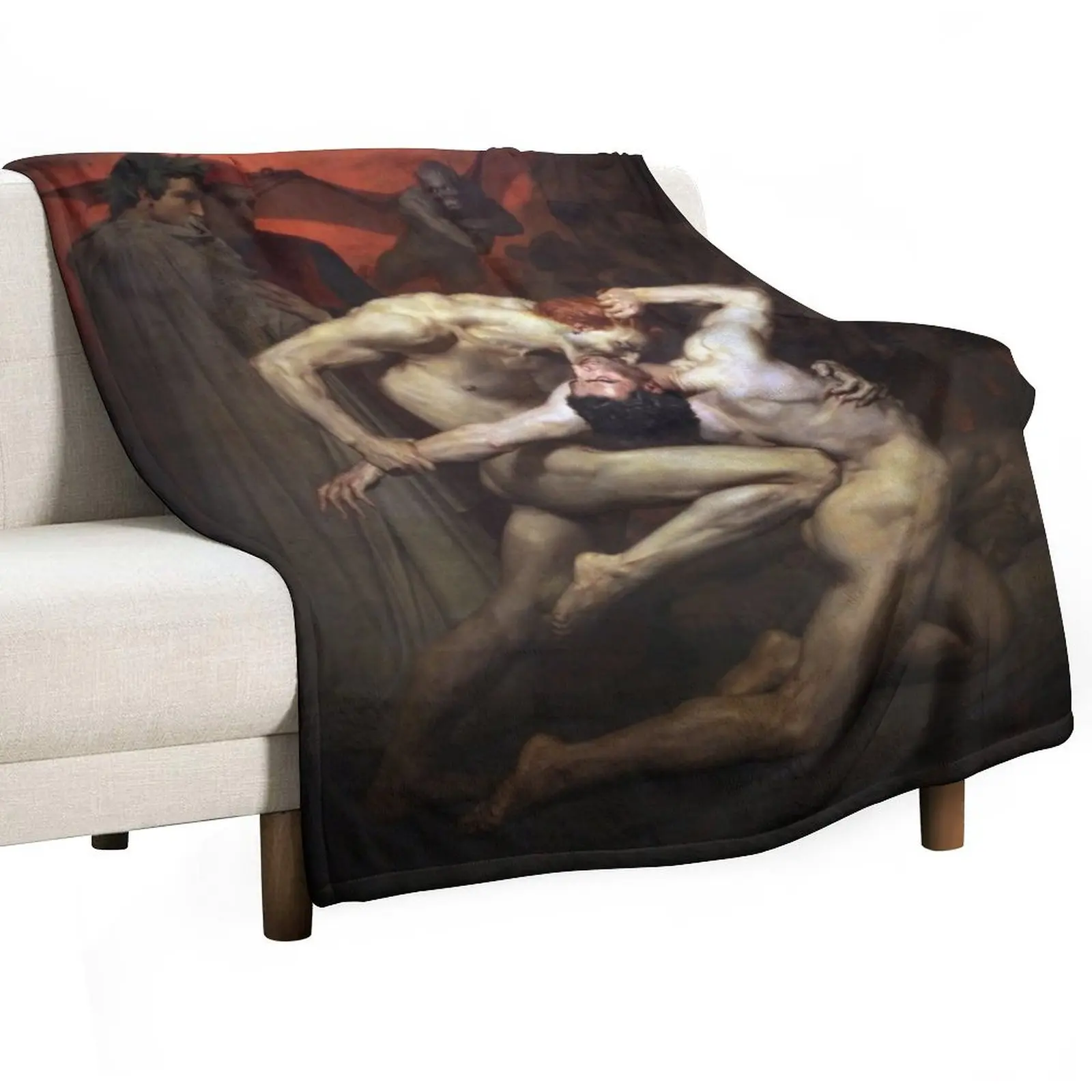 

Dante and Virgil - William Adolphe Bouguereau Throw Blanket Flannel Fabric Blankets For Baby Loose Sofa Blankets
