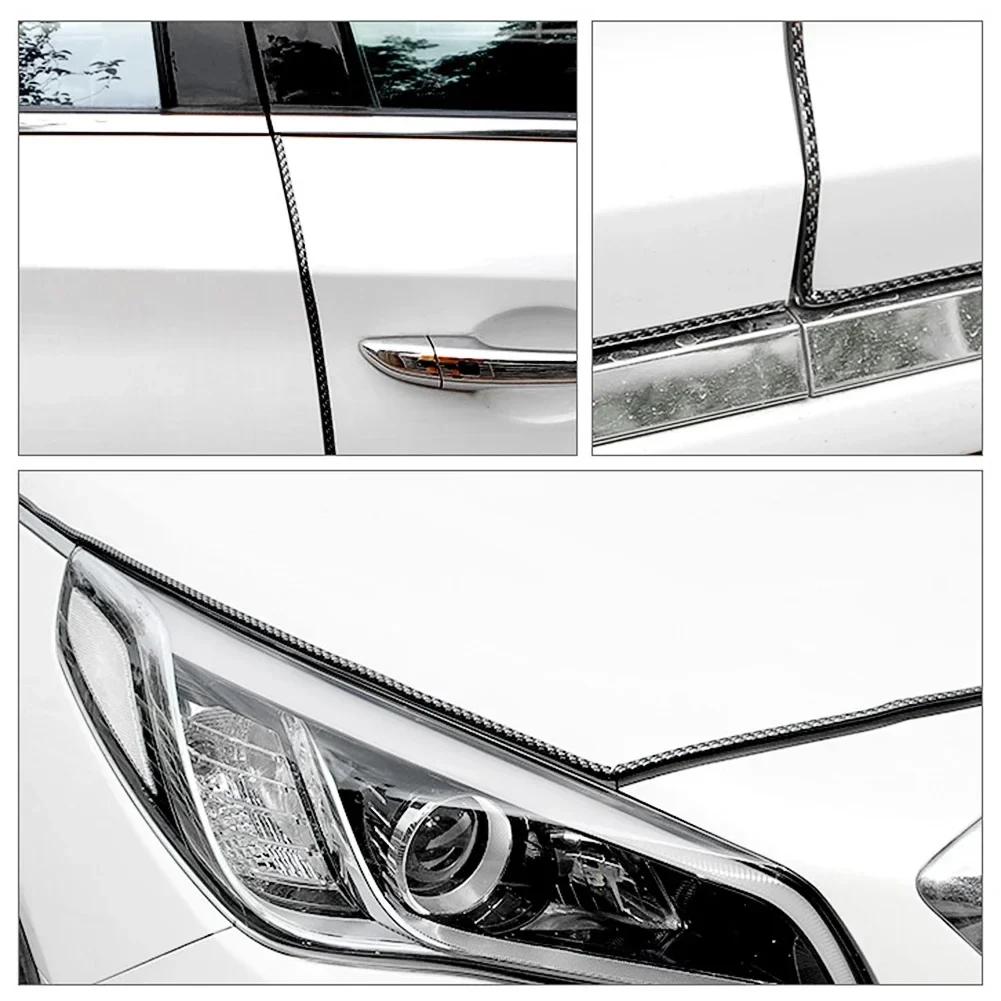 4M Kohlefaser Auto-Türschutzleiste Stoßstangen-Kantenschutz Kratzschutzstreifen Dichtungsleiste Styling Auto-Dekor Aufkleber – Detail 4