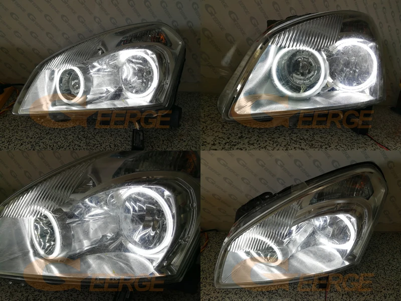 For Nissan Qashqai J10 2007 2008 2009 2010 Pre Facelift Headlight Excellent Ultra Bright CCFL Angel Eyes Halo Rings Kit