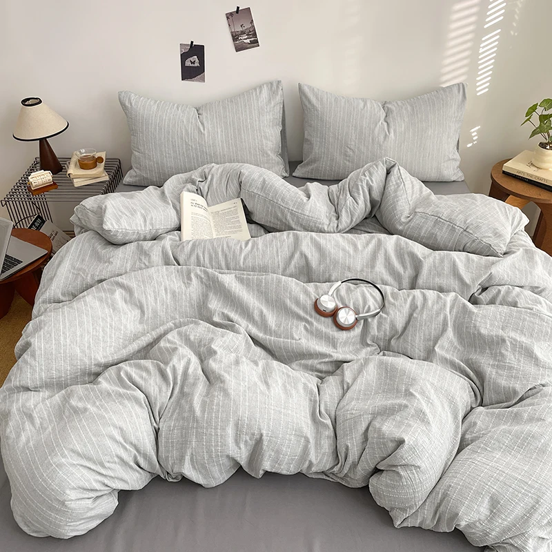 

2026 New High Gram Heavy Non-print Wind Cationic Jacquard Single Item Quilt Cover Solid Color Duvet Cover Without Pillowcase