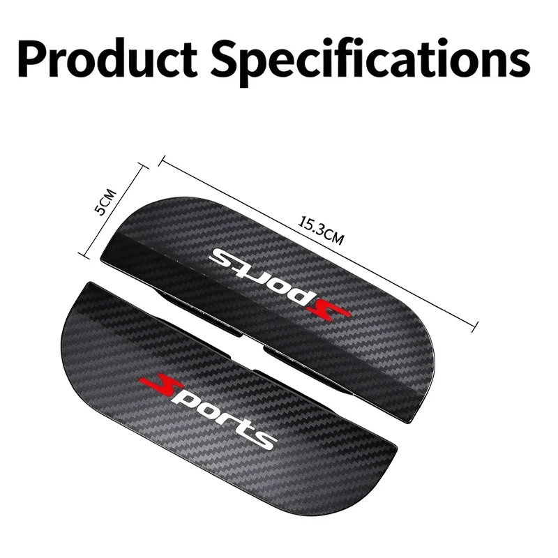 1 Pair Sport Clip On Car Rearview Mirror Rain Visor Carbon Fiber Texture Side Mirror Rain Guard For Car Side Mirror Rain Shield