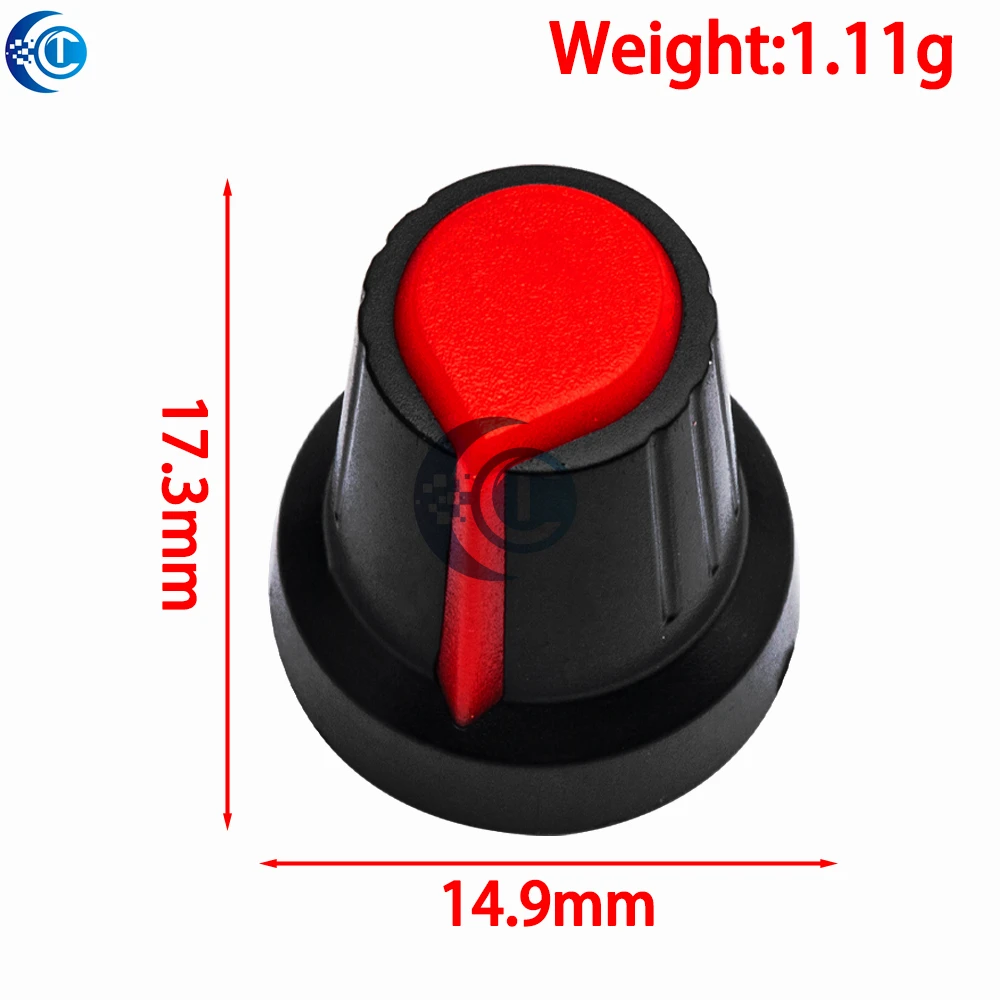 25Pcs 5 Colors Potentiometer Knobs, 15×17mm, 6mm Copper Core for WH148 Potentiometer