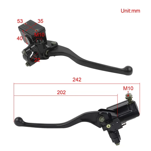 Imagen 2 del producto Palanca de bomba hidráulica de cilindro maestro de embrague de freno delantero derecho para Honda TRX125 TRX200 TRX350 TRX400 TRX250 TRX300 TRX450 TRX420