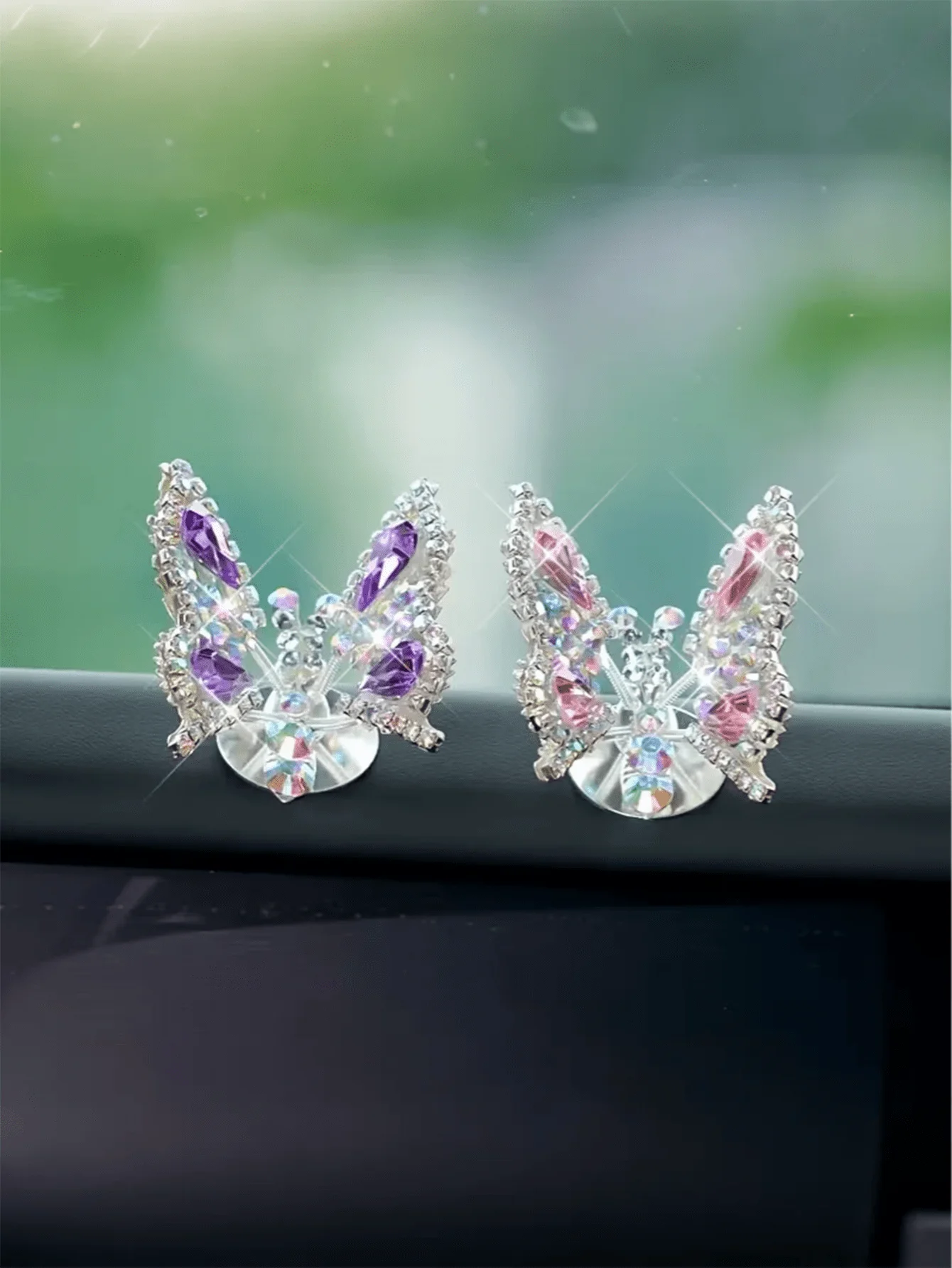 Dynamic Art Butterfly Car Decorations - Adhesive Installation, Luxury Car Interior Accessory, Universal Fit for All Vehicles