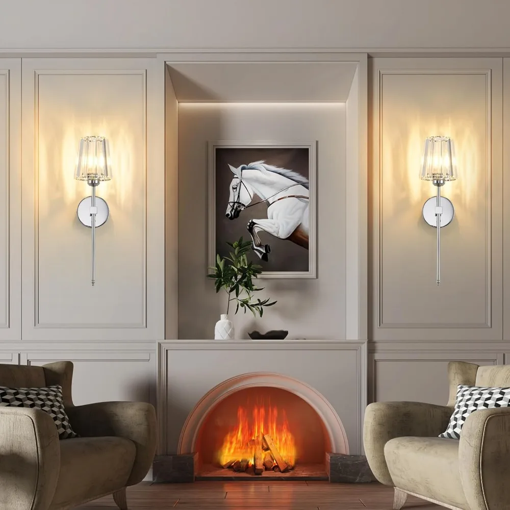 الشمال كريستال الجدار مصباح 1/2 قطعة الذهب الأسود الفضة RGB التحكم عن بعد عكس الضوء قابلة للشحن اللاسلكية غرفة المعيشة إضاءة غرفة النوم