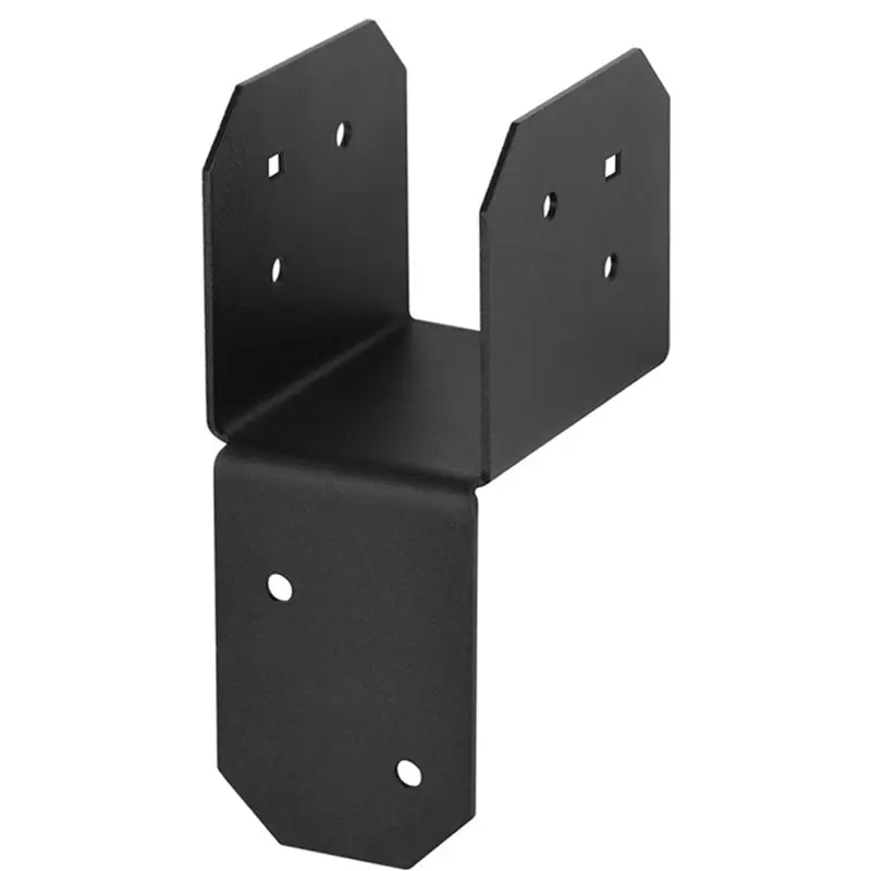 AC62-12 Pcs Black Joist Anchor Connector Fit 2X4 Post,18 Gauge Roof Tie Header Hanger Joint Post Cap For Wood House A