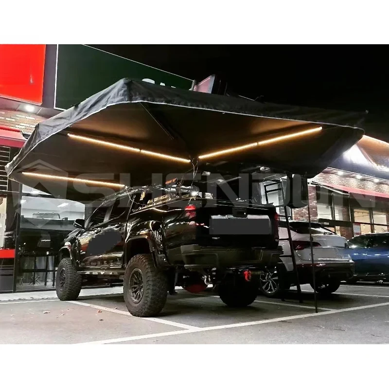 360 Degree Hard Shell Car Awning with Side Walls for 4x4 SUV Camping