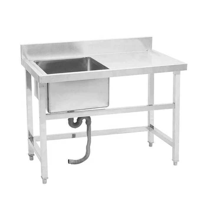 GaoYa Hotel Restaurant Supplies Commercial Stainless Steel Free Standing Single Sink Kitchen Washing Sink One Bowl