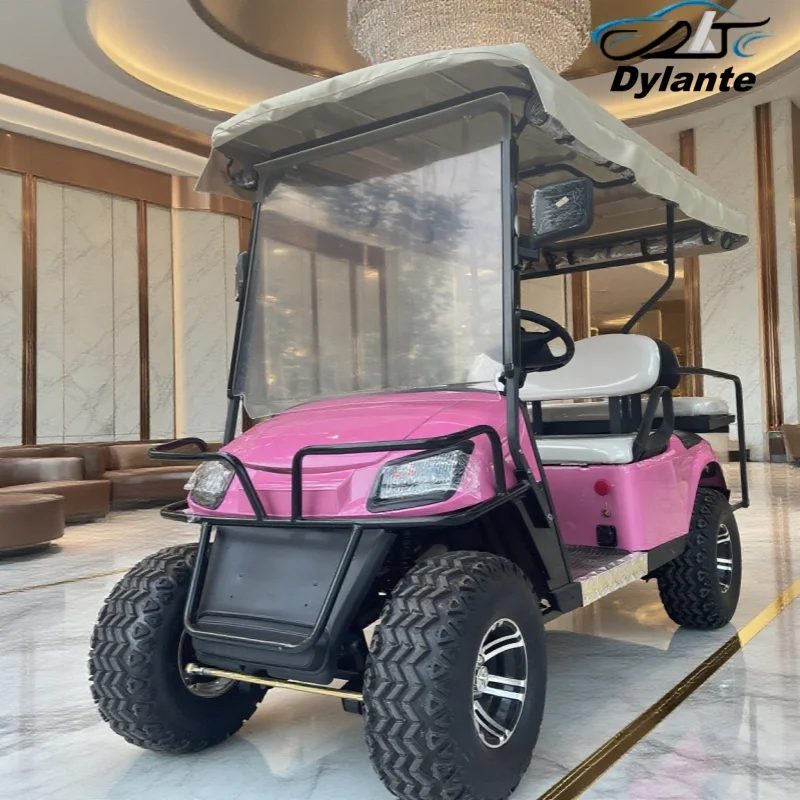2025 جديد نادي الرماية سيارة على الطرق الوعرة الصيد سيارة 4 مقاعد بطارية ليثيوم عربة جولف كهربائية مع شاشة 10 بوصة لملعب الغولف #6
