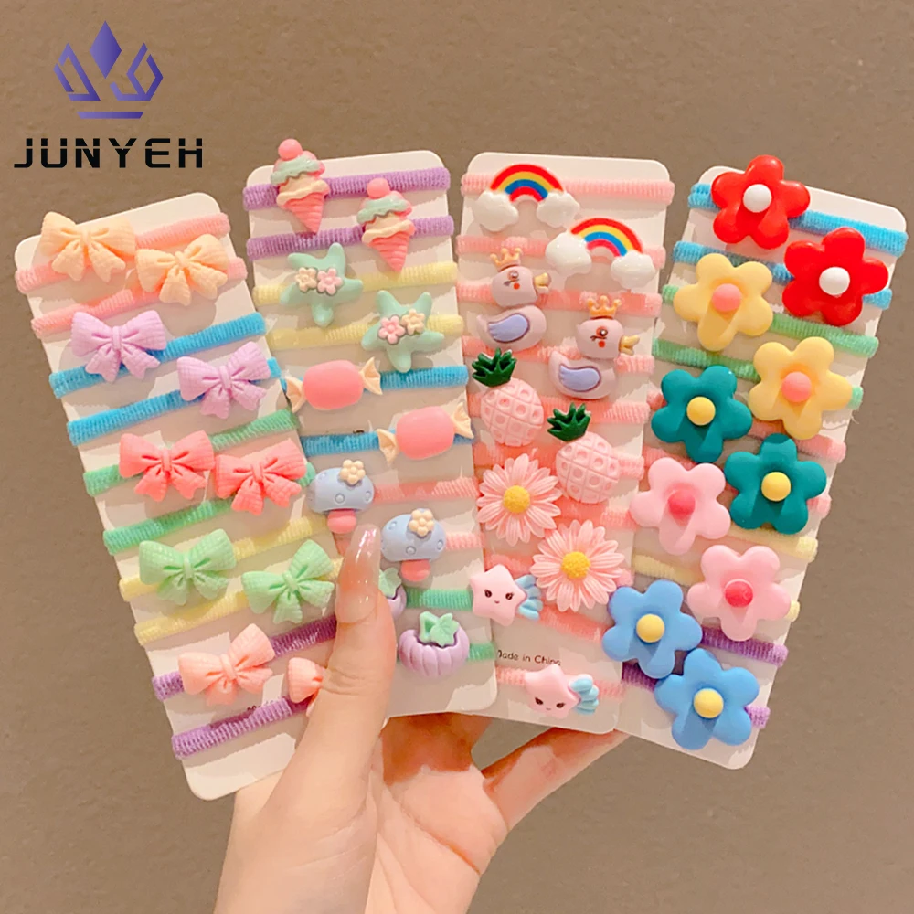 

10Pcs/Set Baby Girl's Hairbands Candy Color Don't Hurt Hair Little Girls Hair Tie Good Elasticity Rubber Bands For Kids