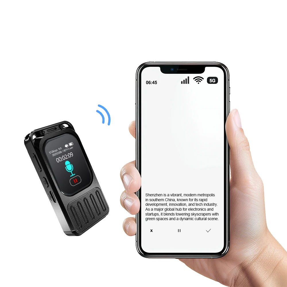

Vandlion V78AI Touch Screen Voice Recorder Digital Audio Video Player With 5.3 Blue Tooth Voice To Text Translator
