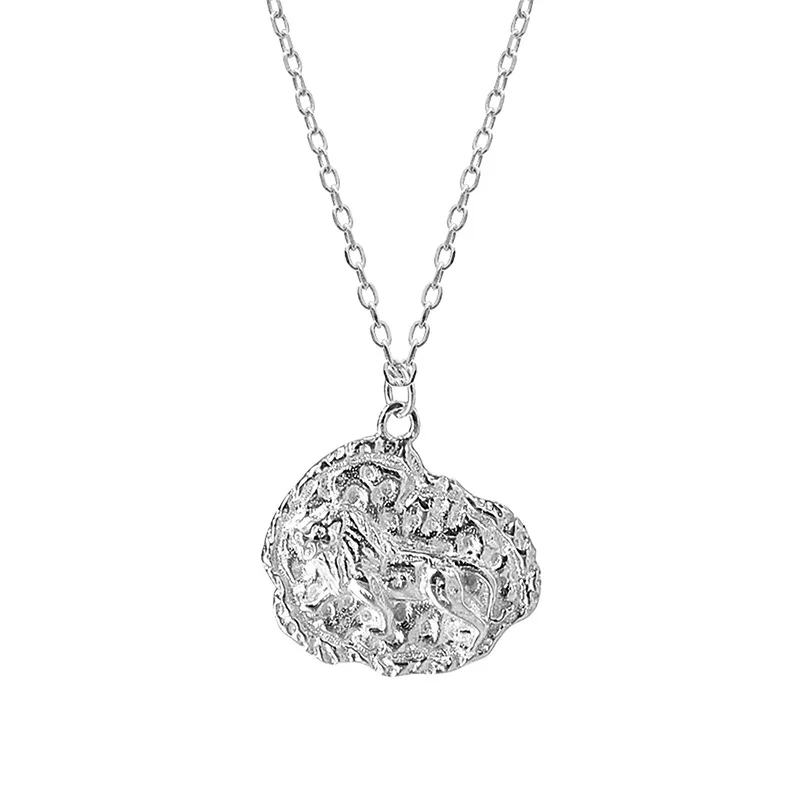 Withered S925 Pure Silver Personality Versatile Irregular Meteorite Temperament High-end Minimalist Necklace