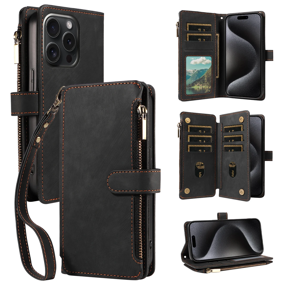 

Чехол для телефона из искусственной кожи для Redmi Xiaomi POCO X3 X4 GT X5 M3 C61 11T 12 13T PRO 14 с откидной крышкой и отделениями для карт, чехол-бумажник на молнии