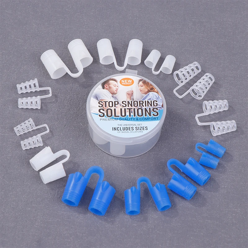 4/8Pcs Silicone Anti Snore Nasal Dilators Apnea Aid Snoring Nose Clip Nose Breathing Apparatus Devices