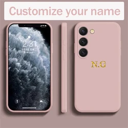 Customized Personalized Name 3D Engraved Gold Letters DIY Case For Samsung A04 A10S A12 A21 A22 A31 A32 4G 5G Cover