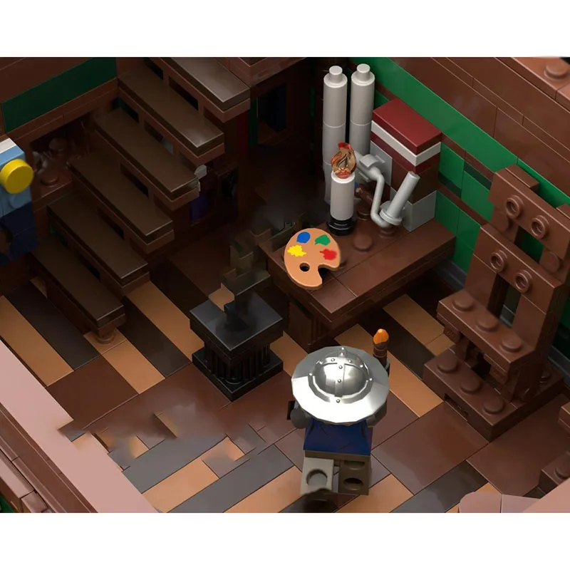 モジュール式都市建築モデル Moc ビルディングブロック モジュール式 THE ARTISAN'S HAVEN テクノロジーブロック クリスマス DIY おもちゃ 建設ギフト