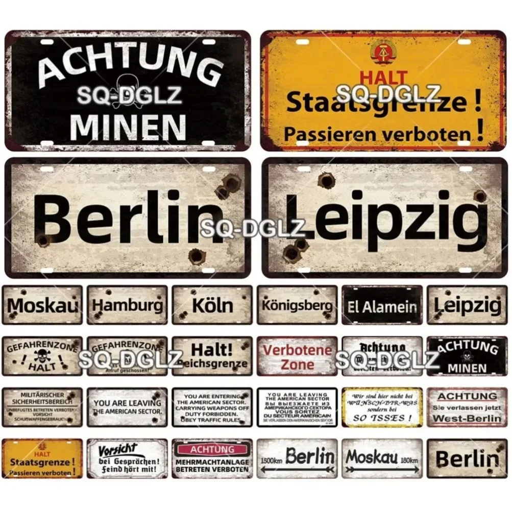Vintage Berlin City War Metallblechschild |   Retro Store & Bar Wanddekoration Poster |   Kunsttafel für Zuhause